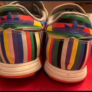 Rainbow Adidas Sneaks with stopwatch